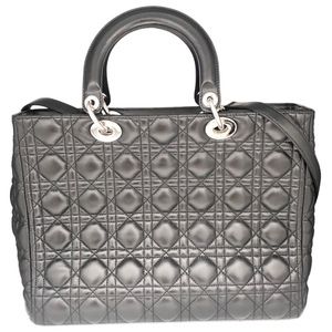 Dior   Lamb Black Large Handbag Lady Christian